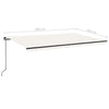 Manuell uttrekkbar markise med LED 500x300 cm kremhvit