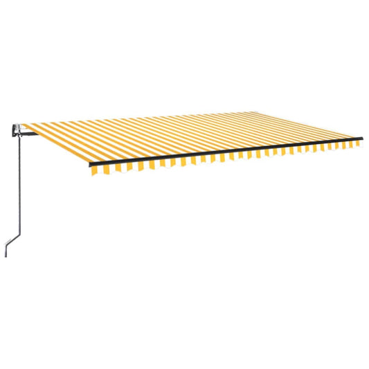 Automatisk uttrekkbar markise 500x300 cm gul og hvit