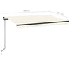 Manuell uttrekkbar markise med LED 400x350 cm kremhvit