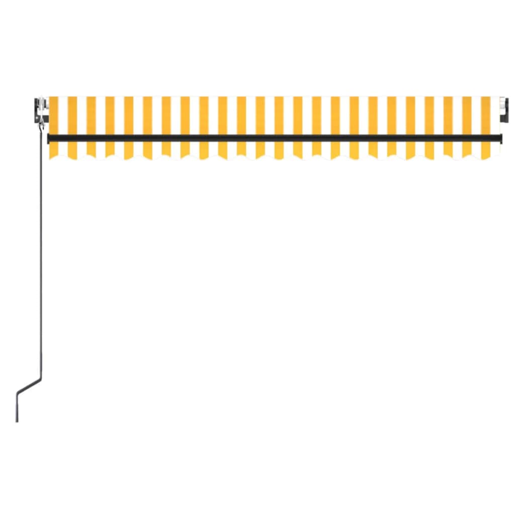 Automatisk uttrekkbar markise 400x350 cm gul og hvit