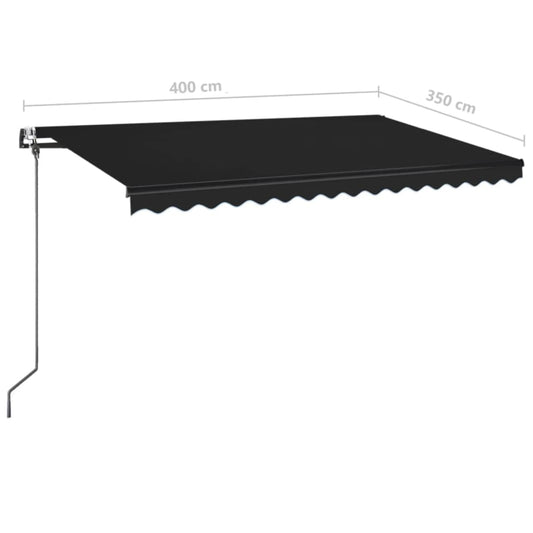 Automatisk uttrekkbar markise 400x350 cm antrasitt vidaXL