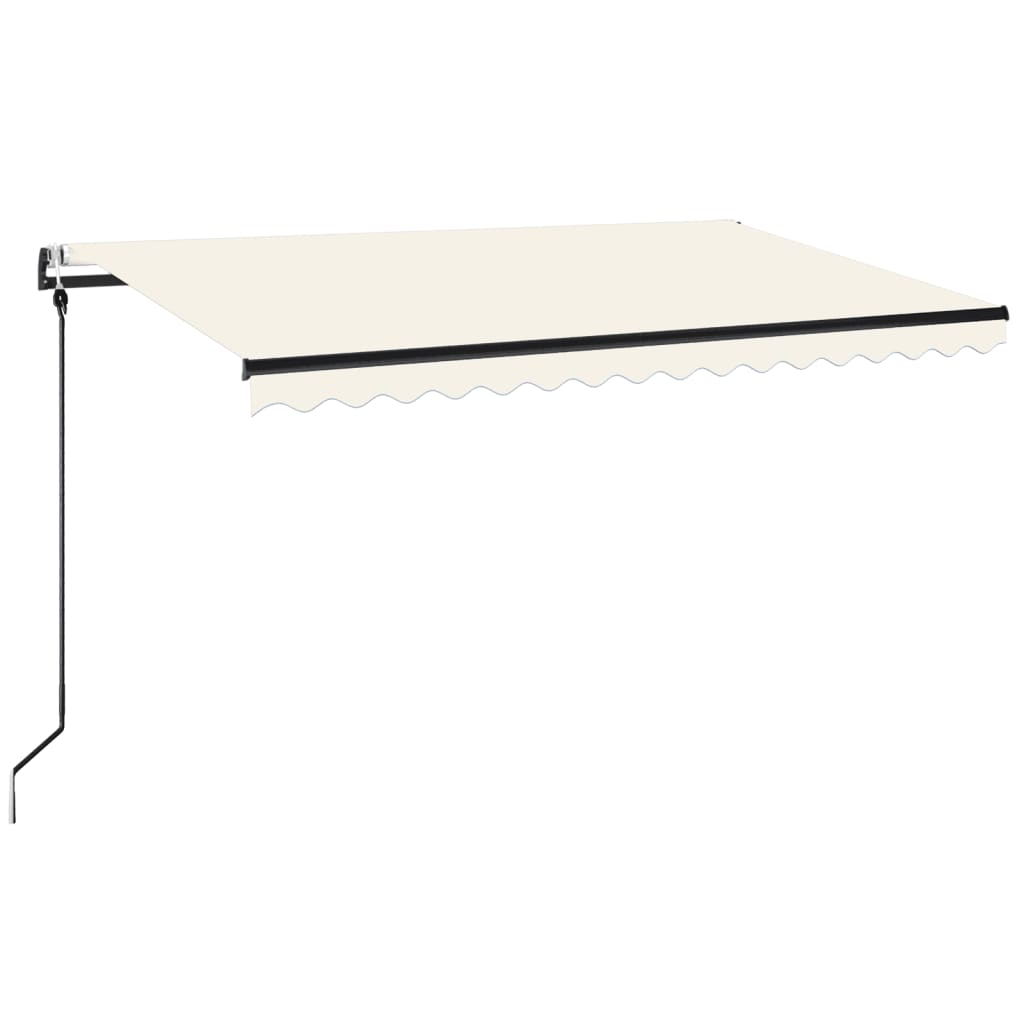 Automatisk markise med vindsensor og LED 400x350 cm kremhvit vidaXL