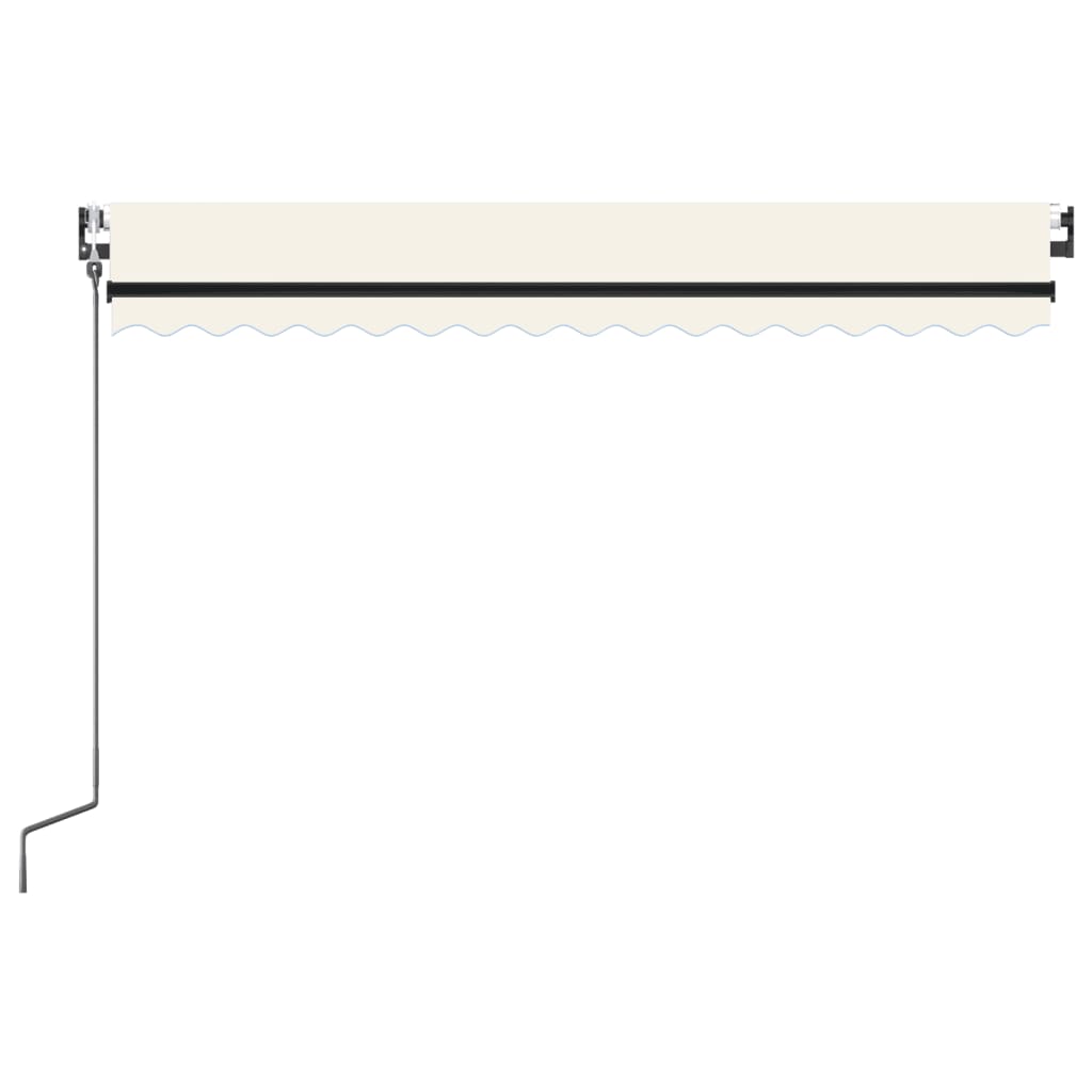 Automatisk markise med vindsensor og LED 400x350 cm kremhvit vidaXL