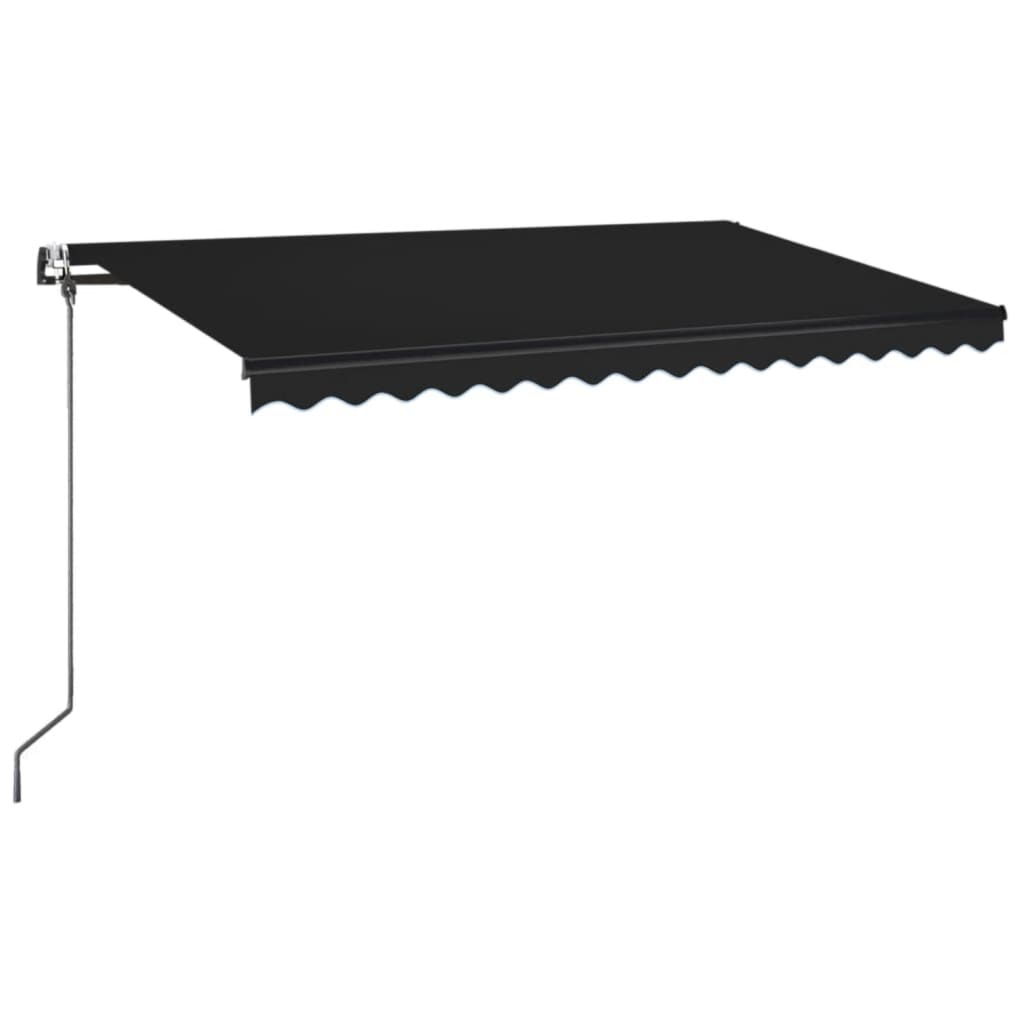 Automatisk markise med vindsensor og LED 400x350 cm antrasitt vidaXL