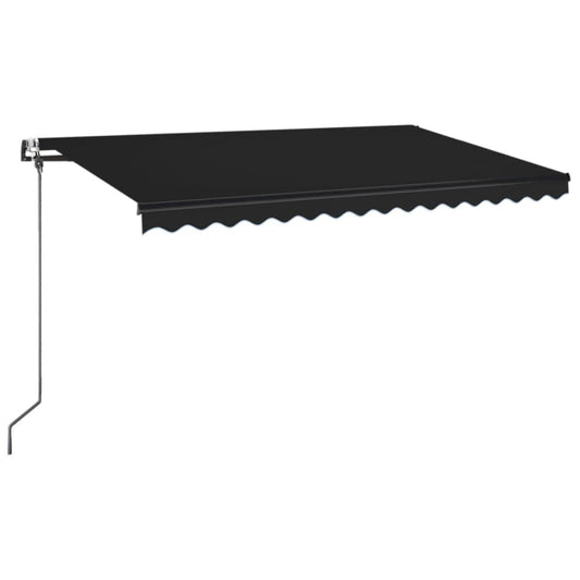 Automatisk markise med vindsensor og LED 400x350 cm antrasitt vidaXL