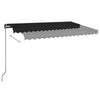 Manuell uttrekkbar markise med LED 450x350 cm antrasitt