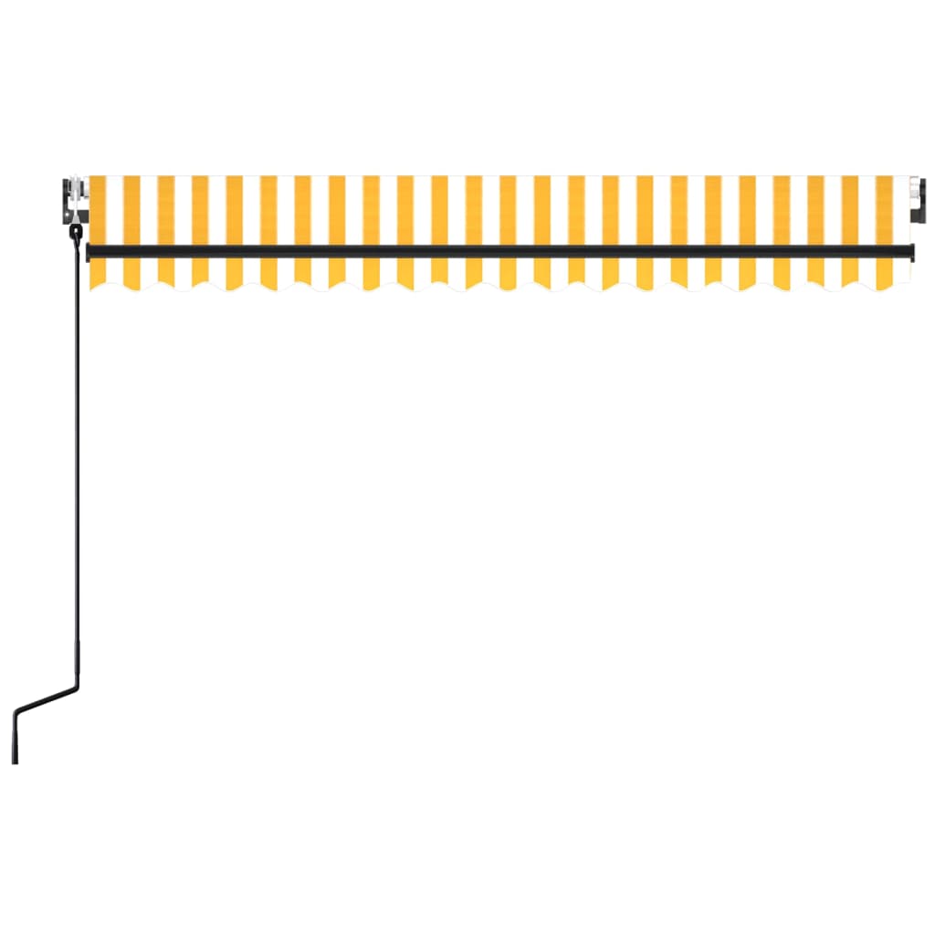 Automatisk uttrekkbar markise 450x350 cm gul og hvit