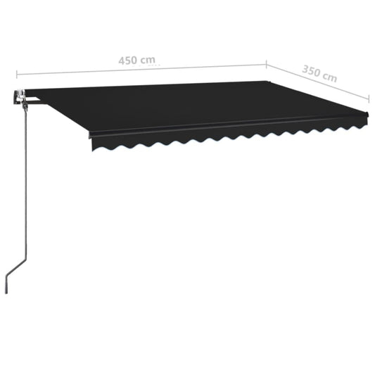 Automatisk uttrekkbar markise 450x350 cm antrasitt vidaXL