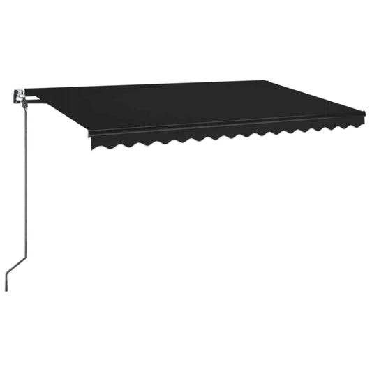Automatisk markise med vindsensor og LED 450x350 cm antrasitt vidaXL