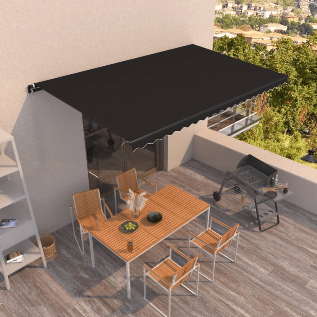 Manuell uttrekkbar markise 500x350 cm antrasitt vidaXL
