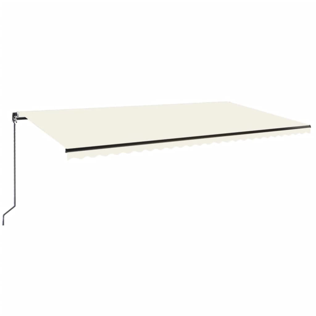 Manuell uttrekkbar markise 600x350 cm kremhvit vidaXL