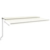 Manuell uttrekkbar markise med LED 600x350 cm kremhvit