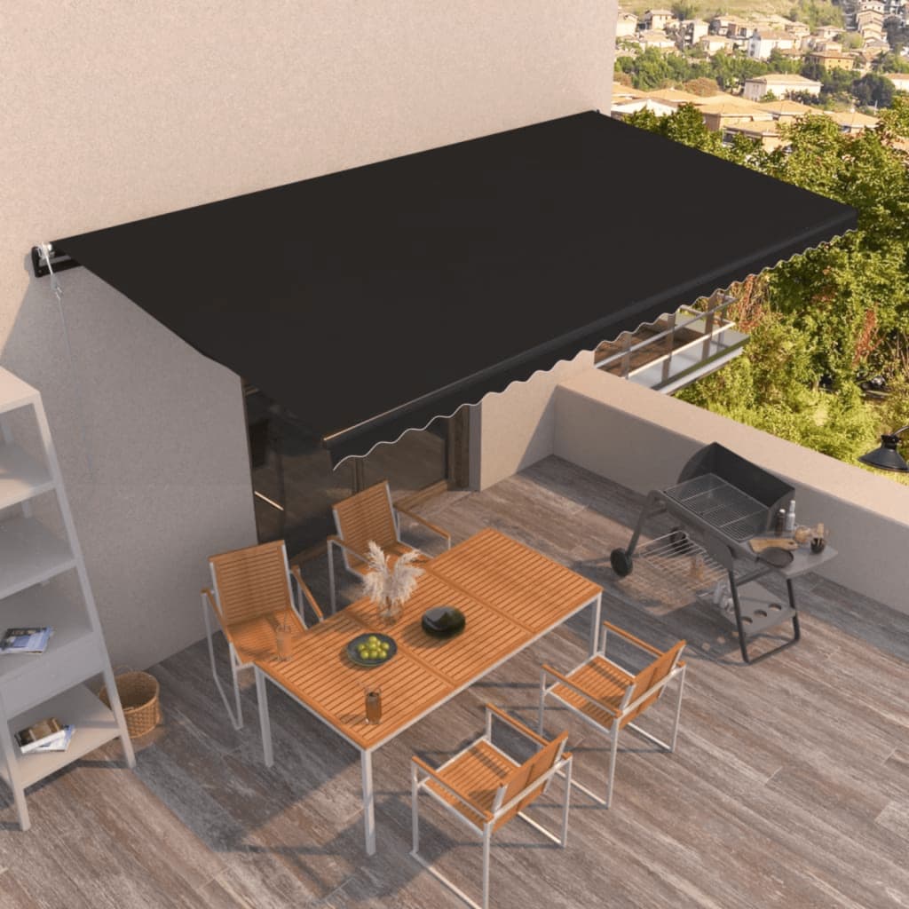 Automatisk uttrekkbar markise 600x350 cm antrasitt vidaXL