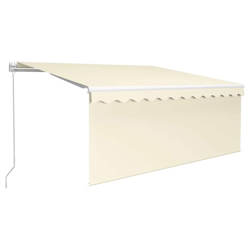 Manuell uttrekkbar markise med rullegardin LED 3x2,5 m kremhvit vidaXL