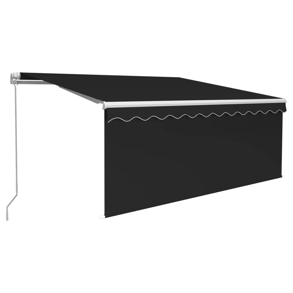 Manuell uttrekkbar markise rullegardin og LED 3x2,5 m antrasitt