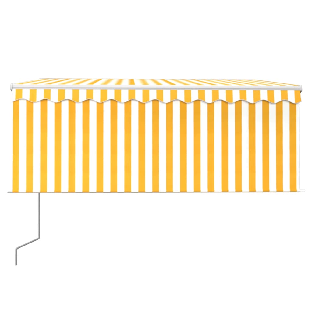 Automatisk markise rullegardin LED vindsensor 3x2,5 m gul hvit vidaXL