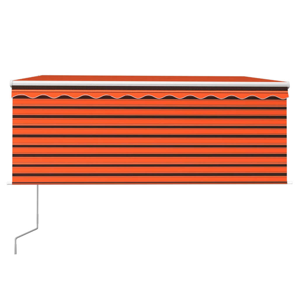 Automatisk markise rullegardin LED vindsensor 3x2,5m oransje vidaXL