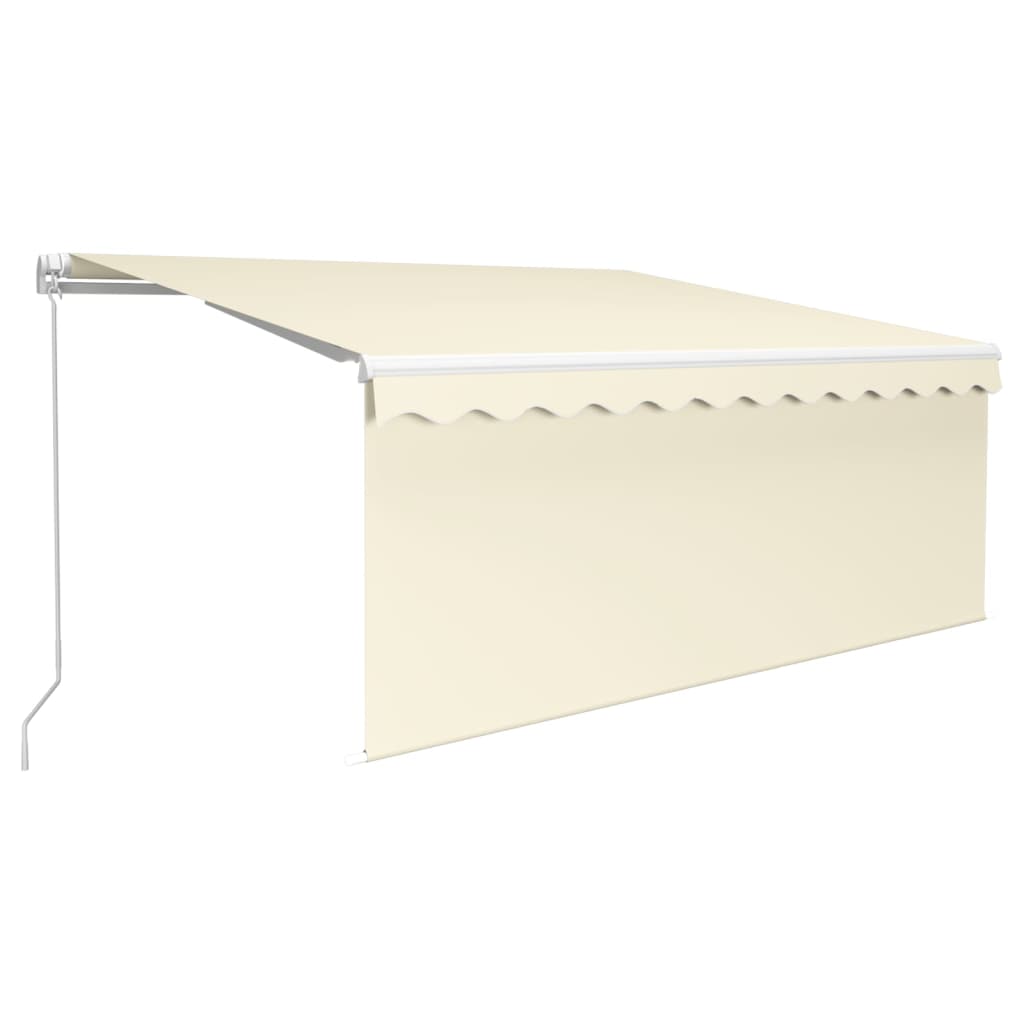 Manuell uttrekkbar markise rullegardin&LED 3,5x2,5 m kremhvit vidaXL