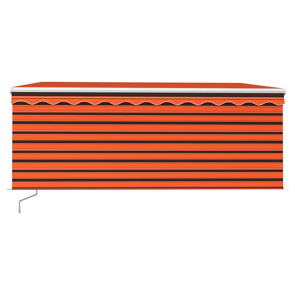 Manuell uttrekkbar markise rullegardin&LED 3,5x2,5m oransjebrun vidaXL