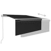 Automatisk uttrekkbar markise rullegardin 3,5x2,5 m antrasitt