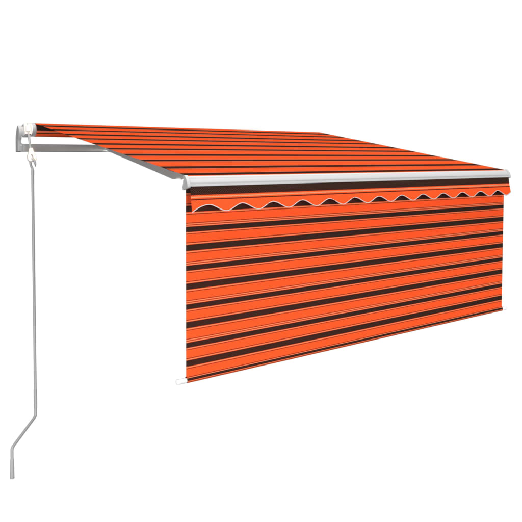 Automatisk uttrekkbar markise rullegardin 3,5x2,5m oransje&brun
