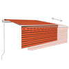 Automatisk uttrekkbar markise rullegardin 3,5x2,5m oransje&brun