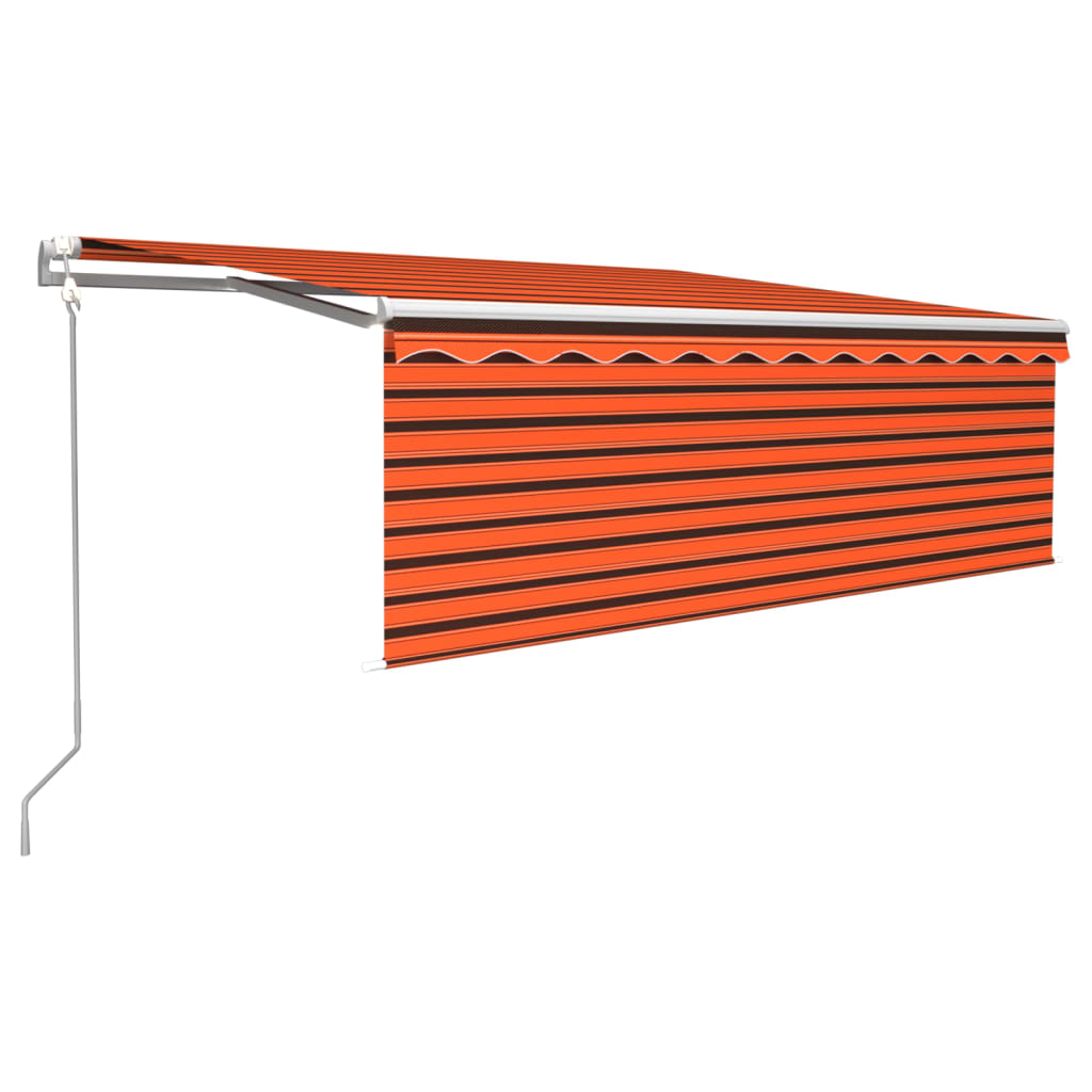Automatisk uttrekkbar markise rullegardin 4x3 m oransje brun