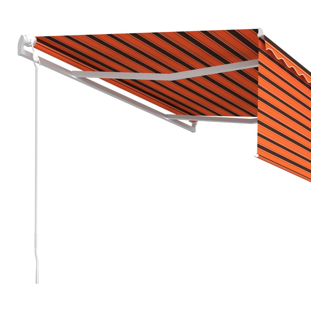 Automatisk uttrekkbar markise rullegardin 4x3 m oransje brun