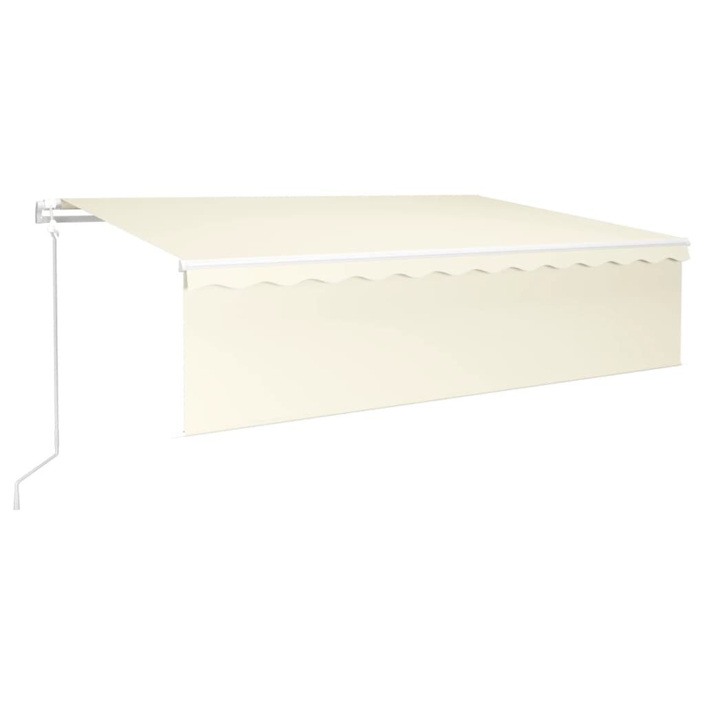 Automatisk markise rullegardin LED vindsensor 6x3 m kremhvit