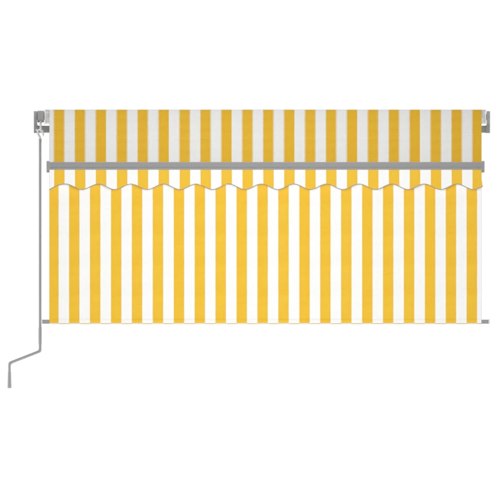 Manuell markise med rullegardin og LED 3x2,5 m gul og hvit