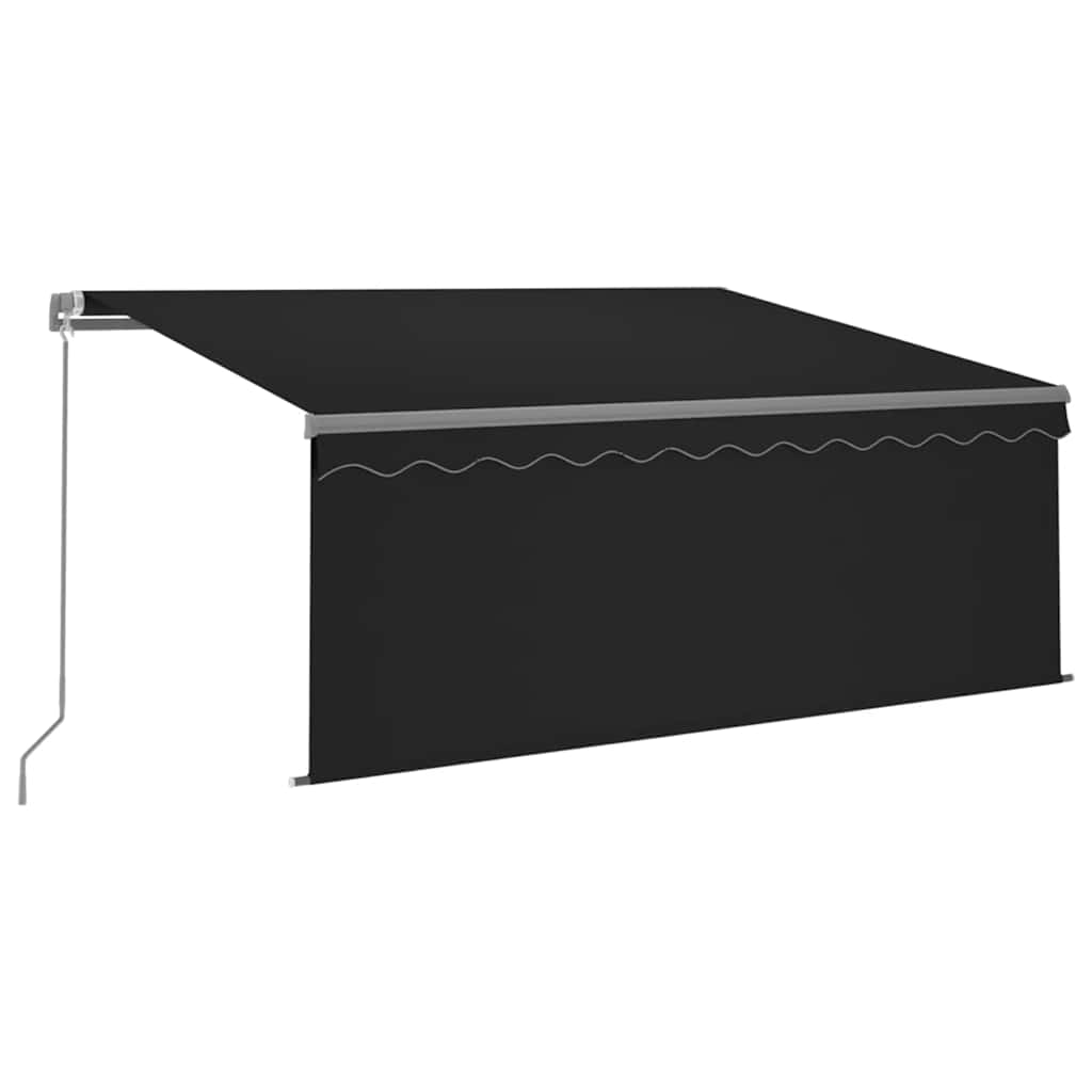 Manuell uttrekkbar markise rullegardin LED 3x2,5 m antrasitt vidaXL