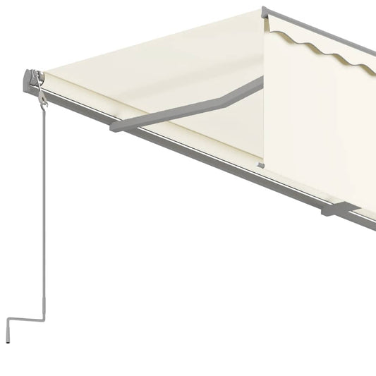 Automatisk uttrekkbar markise med rullegardin 3x2,5 m kremhvit vidaXL