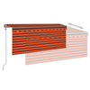 Automatisk uttrekkbar markise rullegardin 3x2,5 m oransje brun