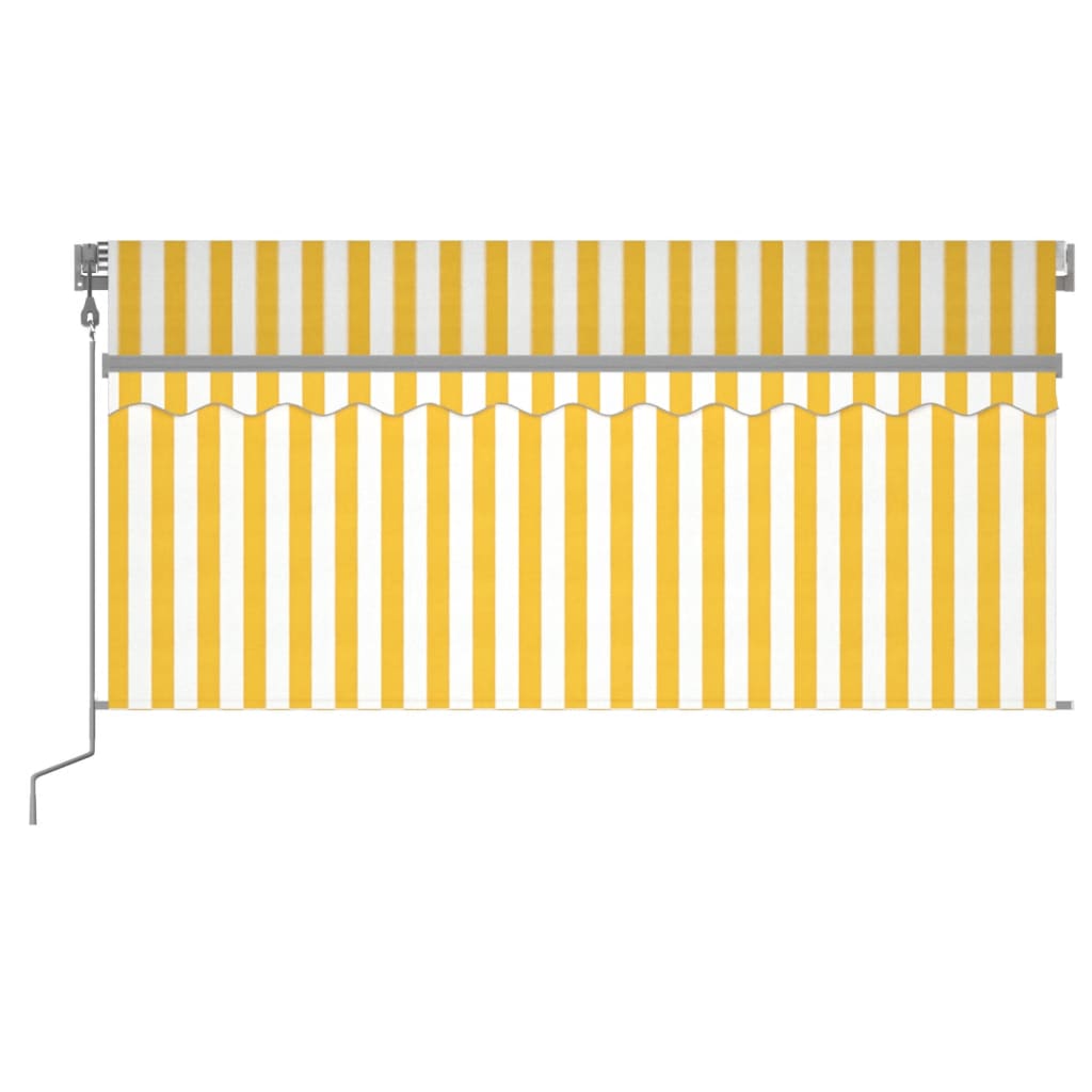 Automatisk markise rullegardin LED vindsensor 3x2,5 m gul hvit vidaXL