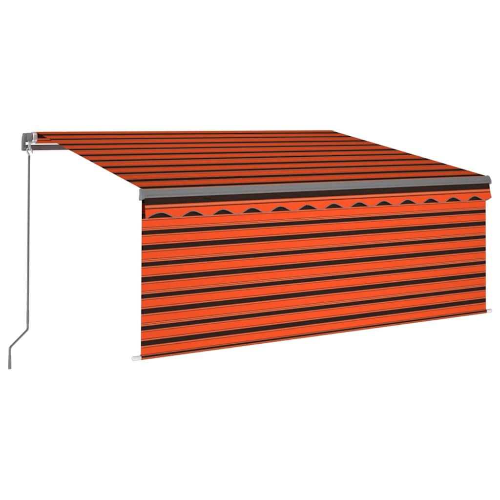 Manuell uttrekkbar markise rullegardin 3,5x2,5 m oransje&brun vidaXL