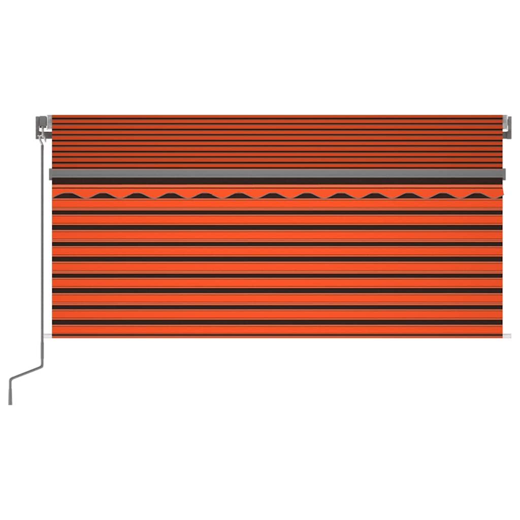 Manuell uttrekkbar markise rullegardin 3,5x2,5 m oransje&brun vidaXL