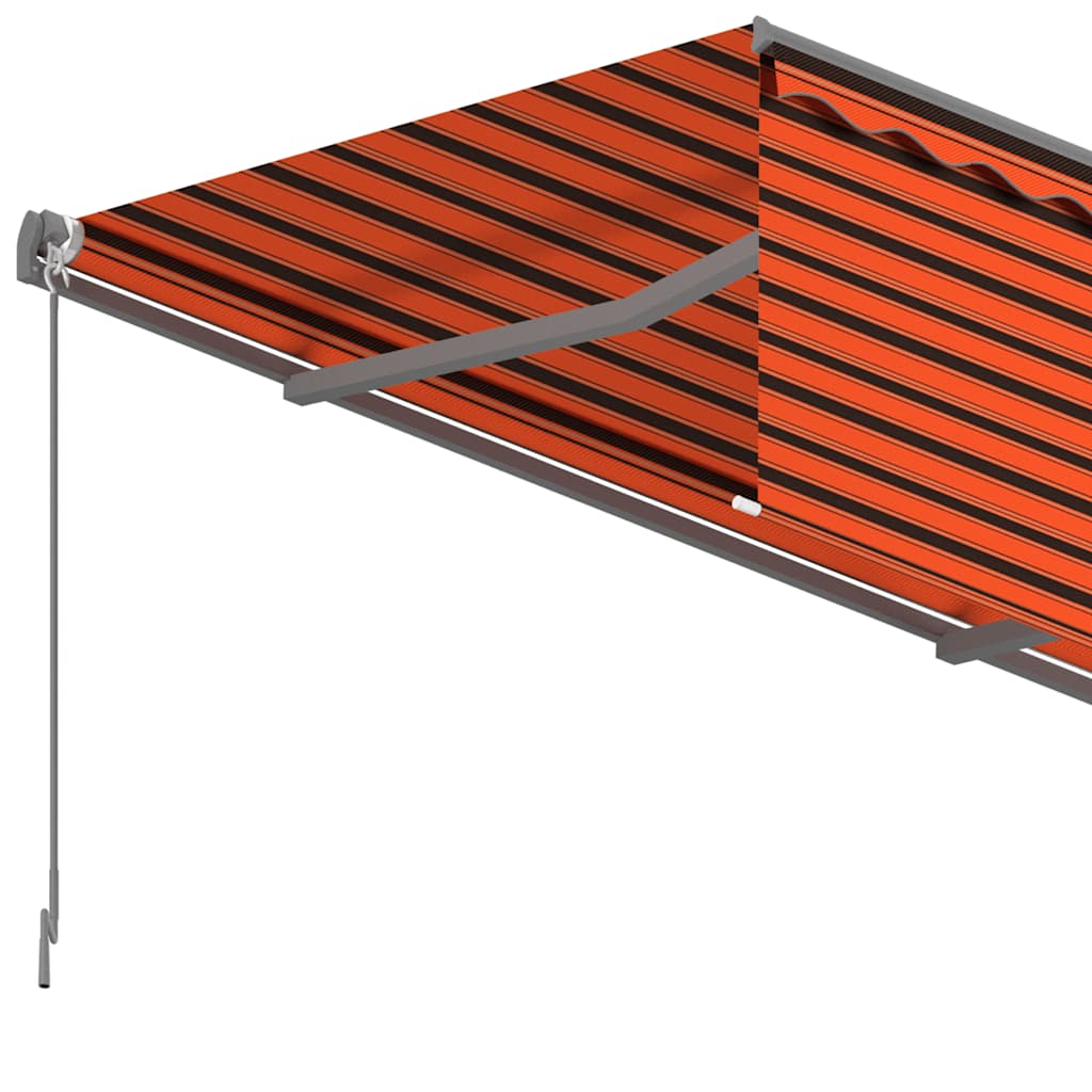 Manuell uttrekkbar markise rullegardin 3,5x2,5 m oransje&brun vidaXL