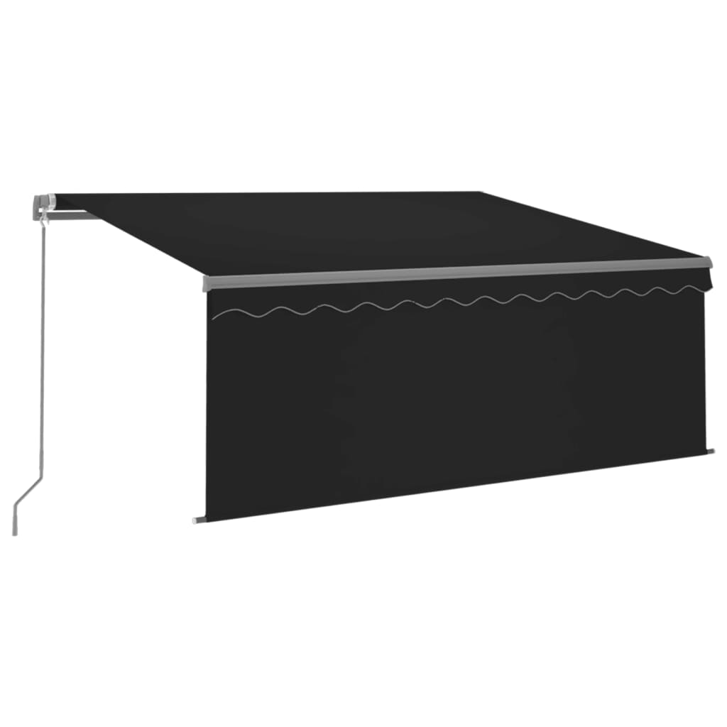 Manuell uttrekkbar markise rullegardin&LED 3,5x2,5 m antrasitt