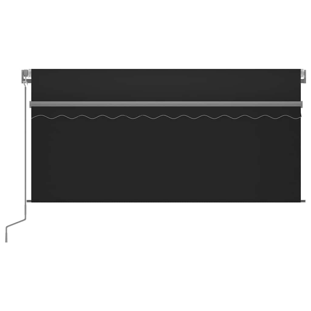 Manuell uttrekkbar markise rullegardin&LED 3,5x2,5 m antrasitt vidaXL