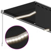 Manuell uttrekkbar markise rullegardin&LED 3,5x2,5 m antrasitt
