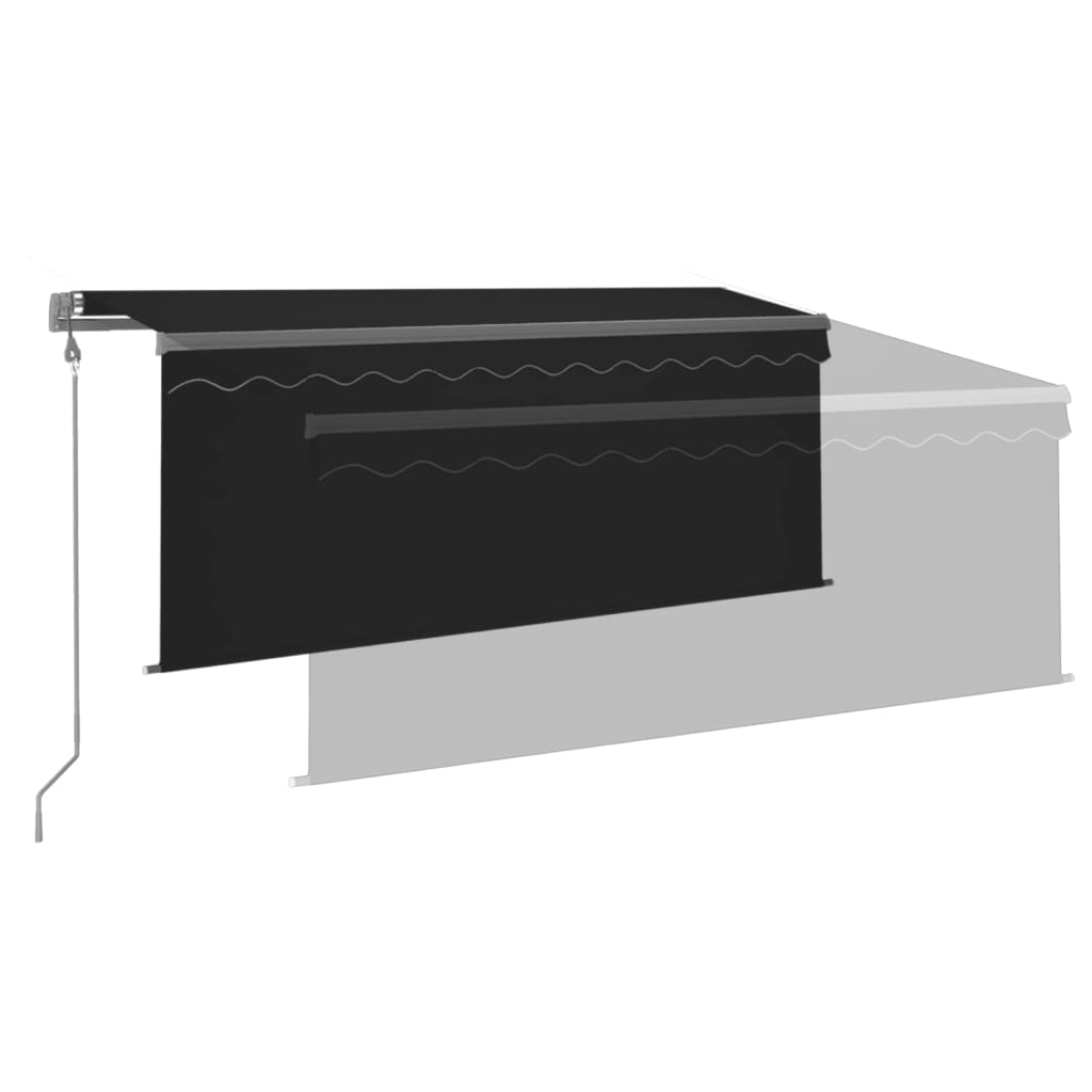 Automatisk uttrekkbar markise rullegardin 3,5x2,5 m antrasitt