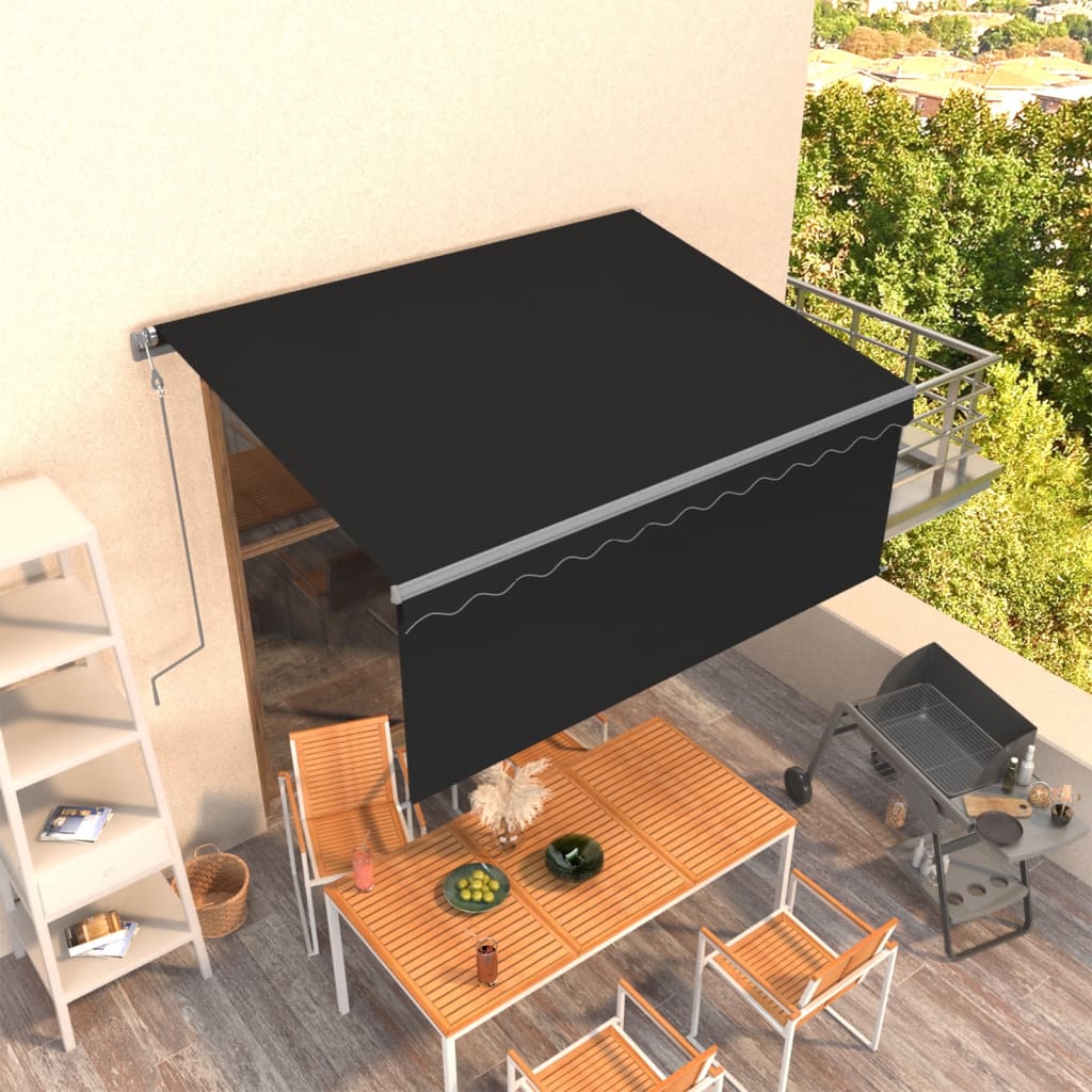 Automatisk uttrekkbar markise rullegardin 3,5x2,5 m antrasitt