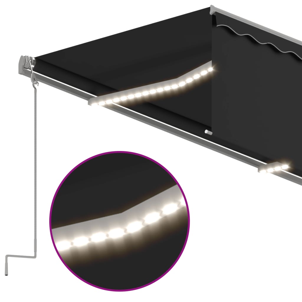 Automatisk markise rullegardin LED vindsensor 3,5x2,5 m vidaXL