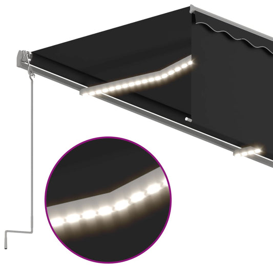 Automatisk markise rullegardin LED vindsensor 3,5x2,5 m vidaXL