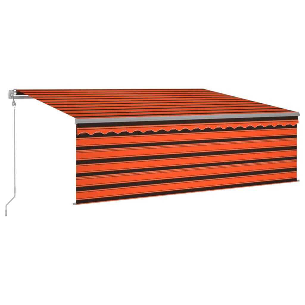 Automatisk uttrekkbar markise rullegardin 4x3 m oransje brun vidaXL