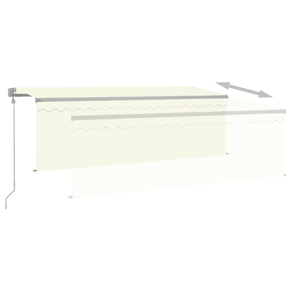 Automatisk markise rullegardin vindsensor LED 4x3 m kremhvit