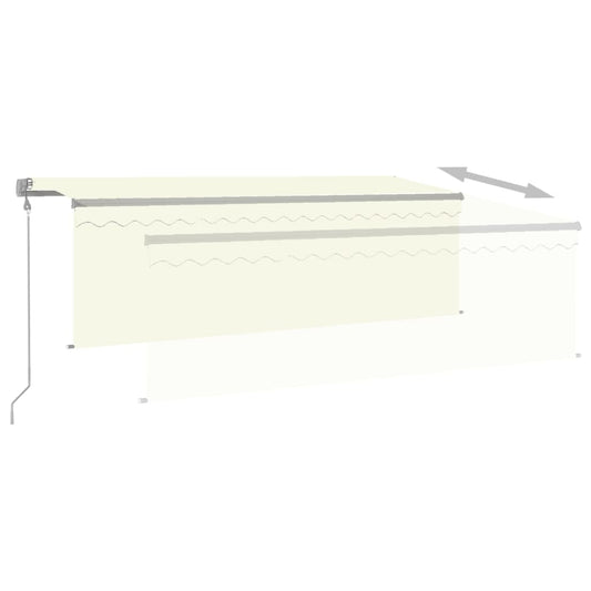 Automatisk markise rullegardin vindsensor LED 4x3 m kremhvit