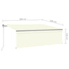 Automatisk markise rullegardin vindsensor LED 4x3 m kremhvit