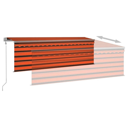 Automatisk markise rullegardin vindsensor LED 4x3m oransje brun