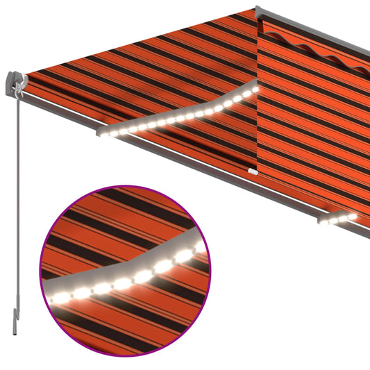 Automatisk markise rullegardin vindsensor LED 4x3m oransje brun